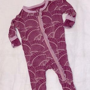 Purple Kickee Pants zip footie PJs 0-3m